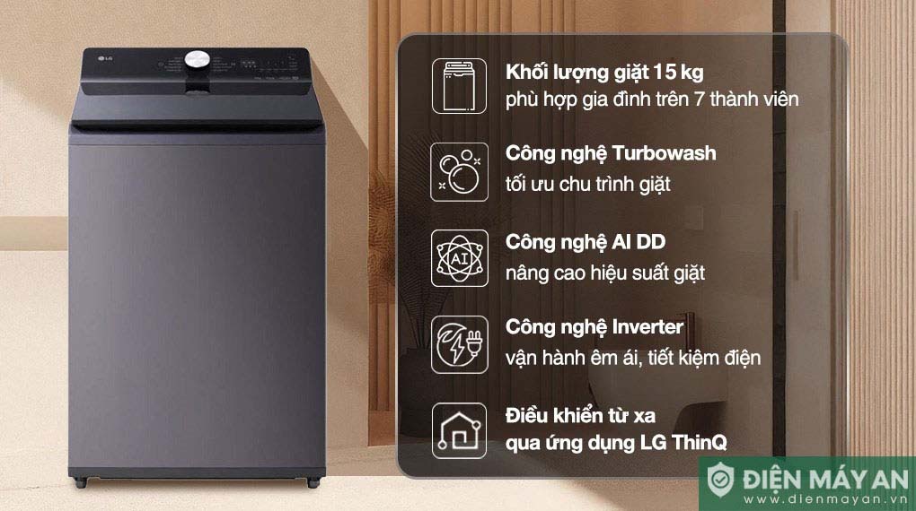 Máy giặt LG AI DD Inverter 15 kg T2315DX5G